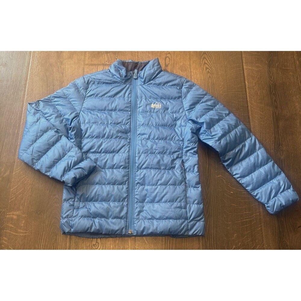 REI Co-op Kid's M 10/12 650-Fill Down Puffer Jacket Bright Blue